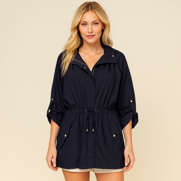 White House Black Market Jackets & Blazers - 2/$30 White House Black Market Lightweight Parka Jacket Navy Blue Small #A0027